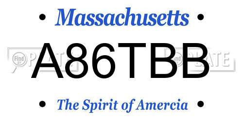 A86TBB Massachusetts License Plate
