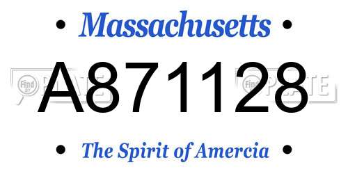 A871128 Massachusetts License Plate