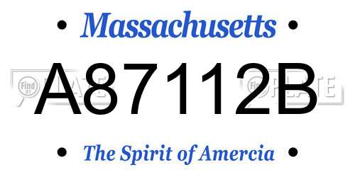 A87112B Massachusetts License Plate