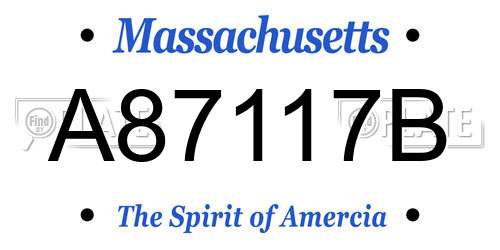 A87117B Massachusetts License Plate