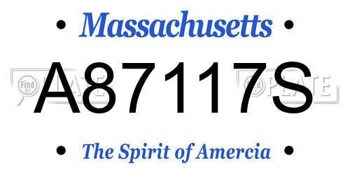 A87117S Massachusetts License Plate