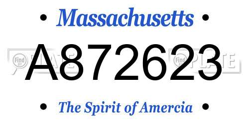 A872623 Massachusetts License Plate