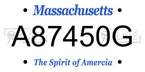 A87450G Massachusetts License Plate