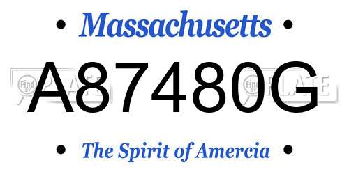 A87480G Massachusetts License Plate