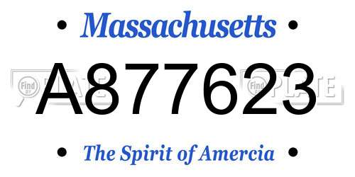 A877623 Massachusetts License Plate