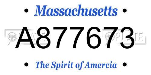 A877673 Massachusetts License Plate