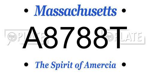 A8788T Massachusetts License Plate