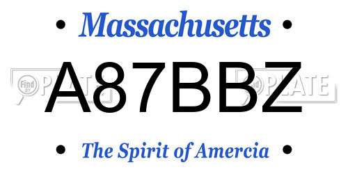 A87BBZ Massachusetts License Plate