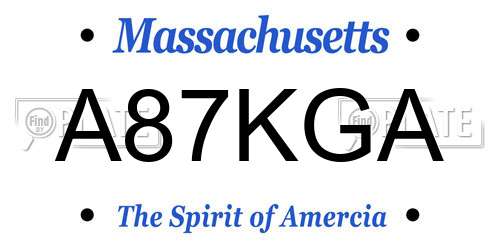 A87KGA Massachusetts License Plate