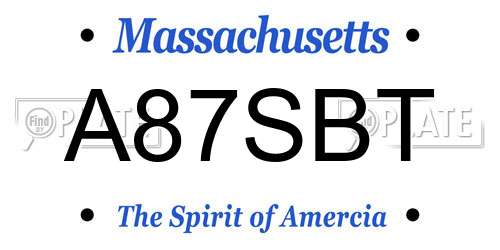 A87SBT Massachusetts License Plate