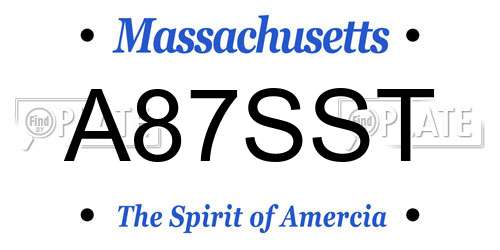A87SST Massachusetts License Plate