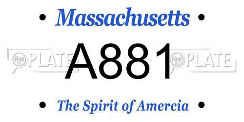 A881 Massachusetts License Plate