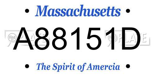 A88151D Massachusetts License Plate