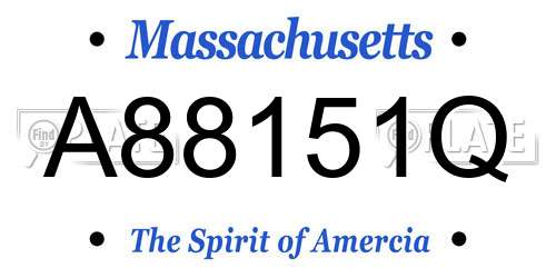 A88151Q Massachusetts License Plate