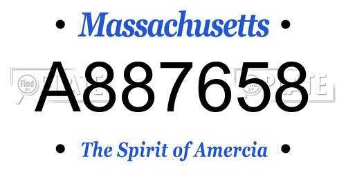 A887658 Massachusetts License Plate