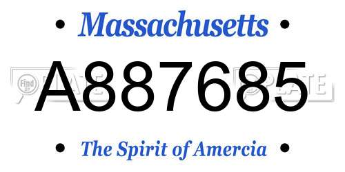 A887685 Massachusetts License Plate