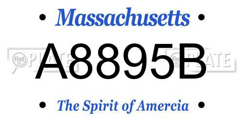 A8895B Massachusetts License Plate