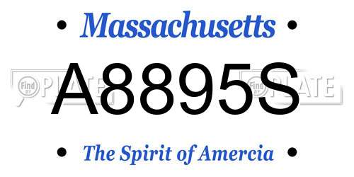 A8895S Massachusetts License Plate