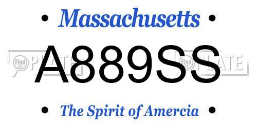 A889SS Massachusetts License Plate