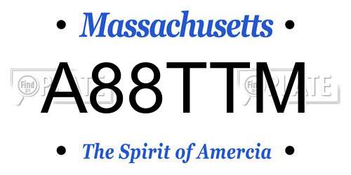 A88TTM Massachusetts License Plate