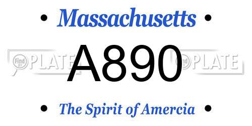 A890 Massachusetts License Plate