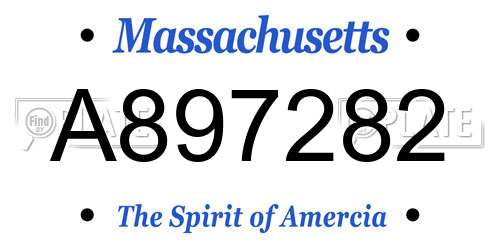 A897282 Massachusetts License Plate