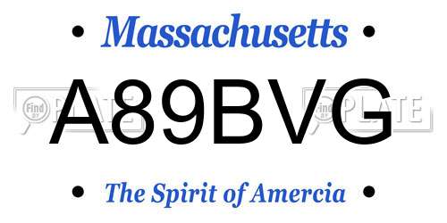 A89BVG Massachusetts License Plate