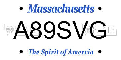 A89SVG Massachusetts License Plate