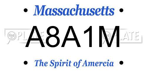 A8A1M Massachusetts License Plate