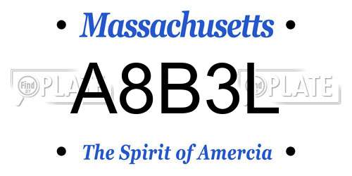 A8B3L Massachusetts License Plate
