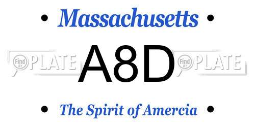 A8D Massachusetts License Plate