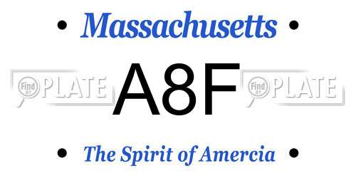 A8F Massachusetts License Plate