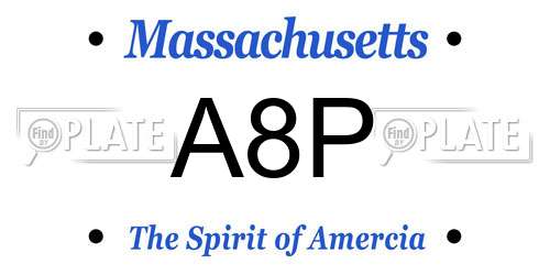 A8P Massachusetts License Plate