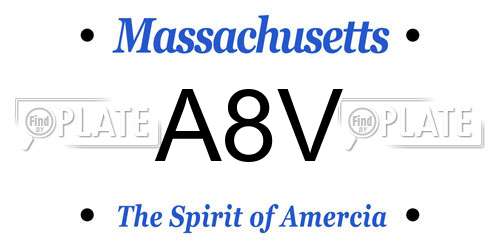 A8V Massachusetts License Plate