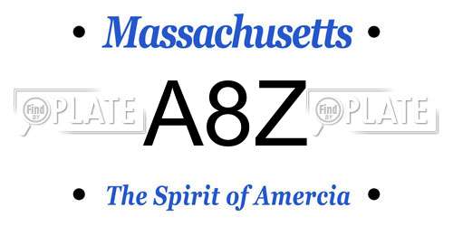 A8Z Massachusetts License Plate