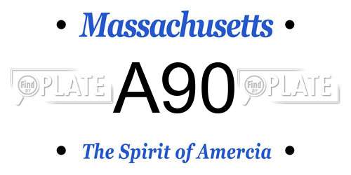 A90 Massachusetts License Plate