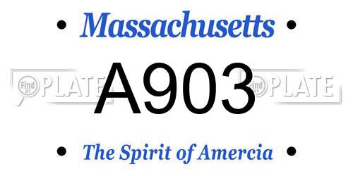 A903 Massachusetts License Plate