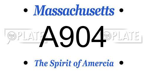 A904 Massachusetts License Plate
