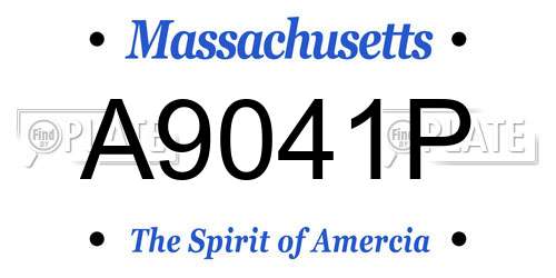 A9041P Massachusetts License Plate