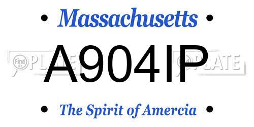 A904IP Massachusetts License Plate
