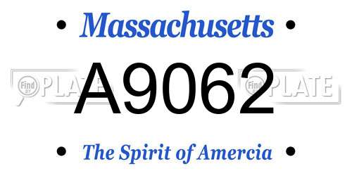 A9062 Massachusetts License Plate