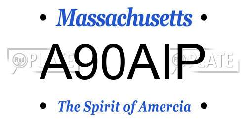 A90AIP Massachusetts License Plate