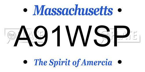 A91WSP Massachusetts License Plate