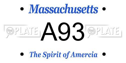 A93 Massachusetts License Plate
