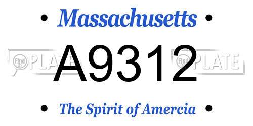 A9312 Massachusetts License Plate