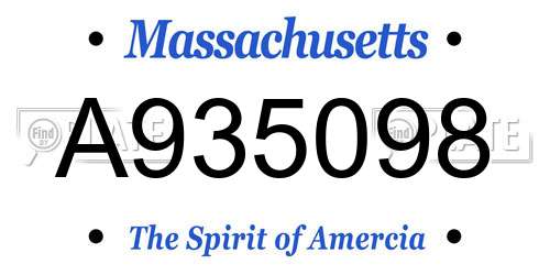 A935098 Massachusetts License Plate