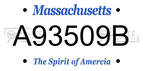 A93509B Massachusetts License Plate