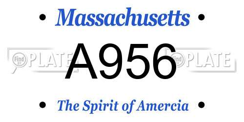 A956 Massachusetts License Plate