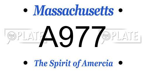 A977 Massachusetts License Plate