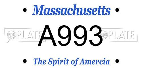 A993 Massachusetts License Plate